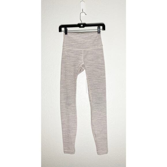 Lululemon Womens Wunder Under High Rise Tights Luxtreme Pink Gray Stripe Pattern - Picture 2 of 8